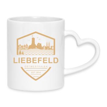 Liebefeld ❤ Stadt-Wappen - Tasse mit Herzhenkel - Weiß - Rechts