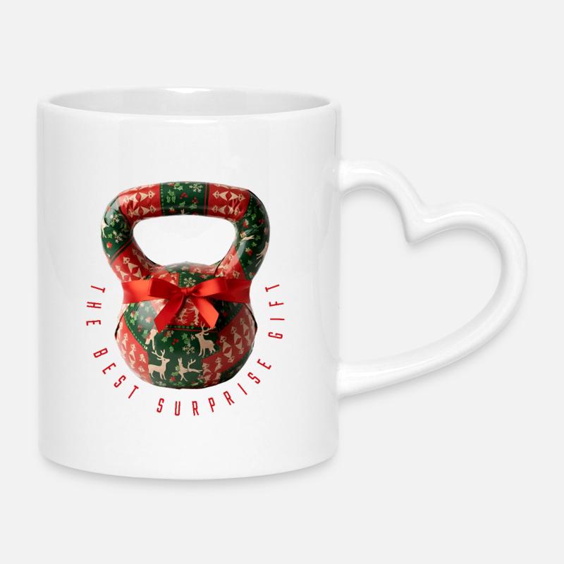 Kettlebell -- The Best Suprise Gift - Mug with Heart-Shaped Handle - white