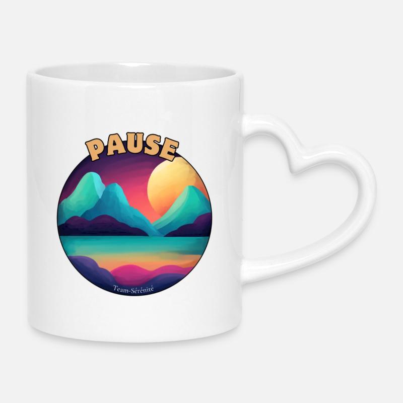 Serenity Break - Mug with Heart-Shaped Handle - white