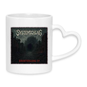 Systemschlag Band Merchandising - Tasse mit Herzhenkel - Weiß - Rechts
