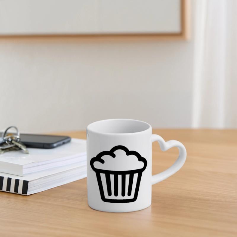 muffin Mug avec anse en forme de cœur