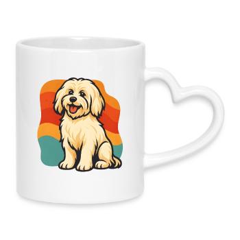 Chien havanais au design rétro - Mug avec anse en forme de cœur - blanc - Droite