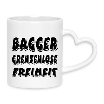 Excavator - Mug with Heart-Shaped Handle - white - Right