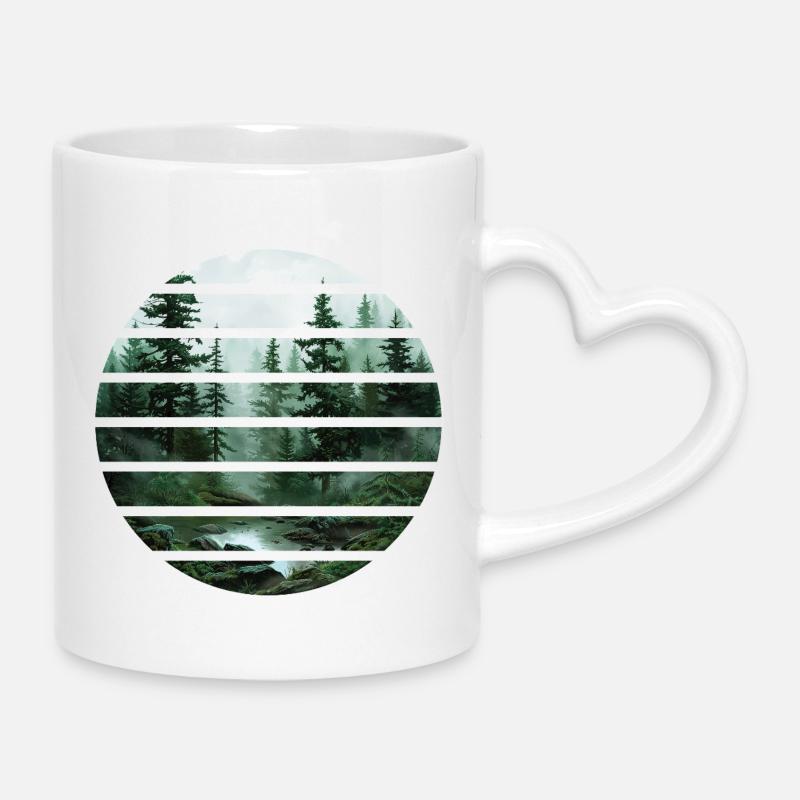 Forest - Mug with Heart-Shaped Handle - white