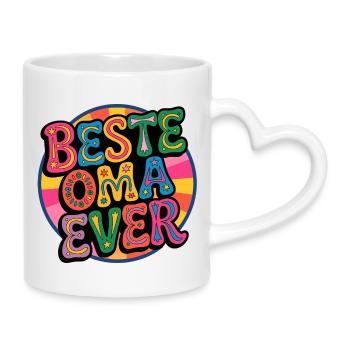 Best Grandma Ever - Mug with Heart-Shaped Handle - white - Right