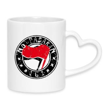 no pasaran 161 logo - Tasse mit Herzhenkel - Weiß - Rechts