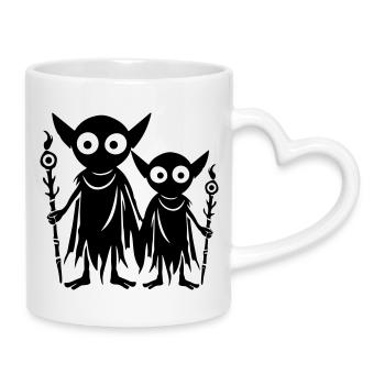 Gobelin Orc Fantasy - Mug avec anse en forme de cœur - blanc - Droite