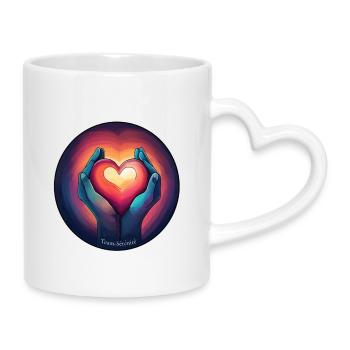 Cœur en Main  - Mug avec anse en forme de cœur - blanc - Droite