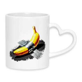 Drôle Art Moderne Banane Design Tee - Mug avec anse en forme de cœur - blanc - Droite