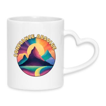 Absolute Trust Regenbogenberge - Tasse mit Herzhenkel - Weiß - Rechts