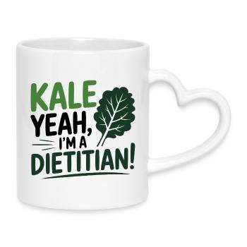 KALE YEAH, ICH BIN ERNÄHRUNGSBERATERIN Ernährungsexpertin - Tasse mit Herzhenkel - Weiß - Rechts
