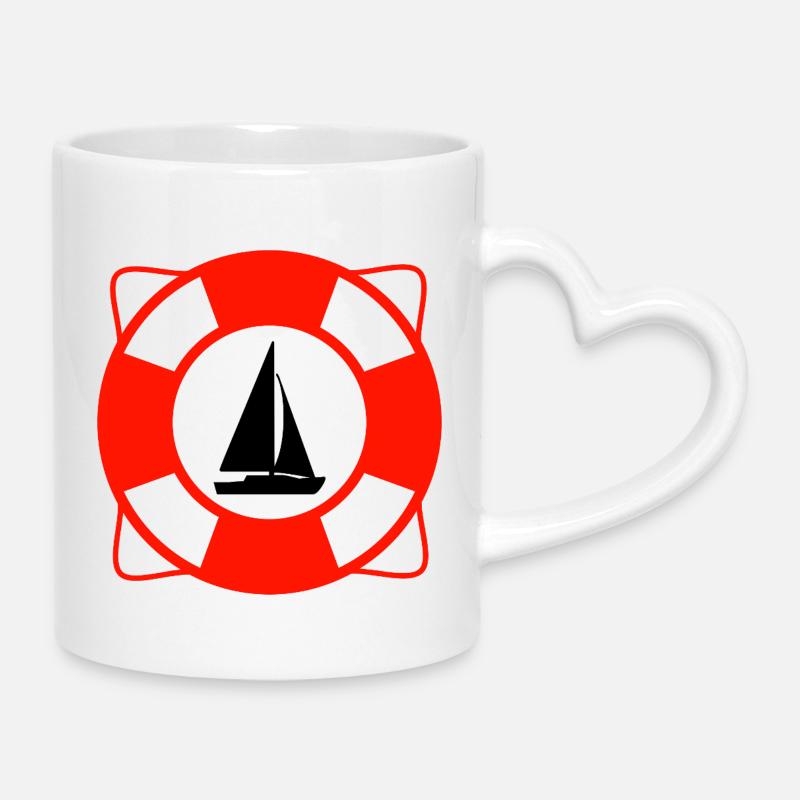 Segeln - Tasse mit Herzhenkel - Weiß