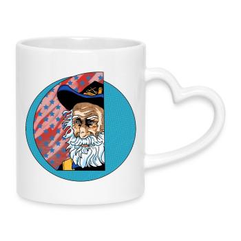 Père Barbu Patriote – Portrait Americana - Mug avec anse en forme de cœur - blanc - Droite