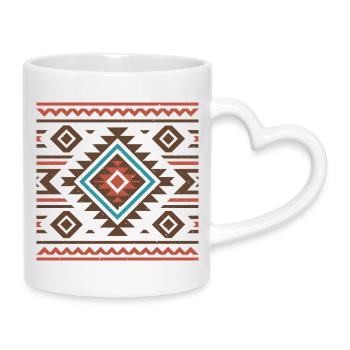 Kunst der amerikanischen Ureinwohner - Tasse mit Herzhenkel - Weiß - Rechts