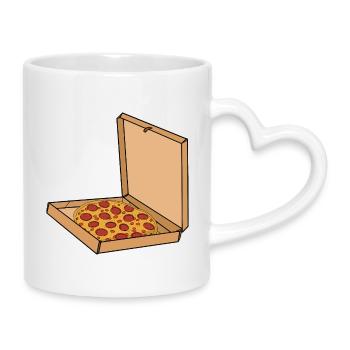 Pizza pepperoni en boîte - Mug avec anse en forme de cœur - blanc - Droite