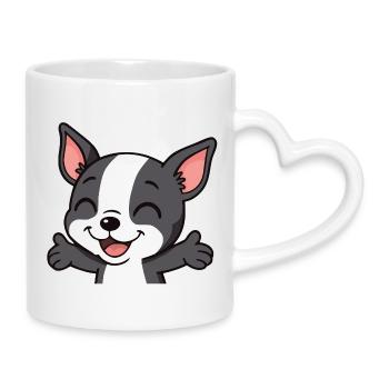 Boston – Umarmungen - Tasse mit Herzhenkel - Weiß - Rechts