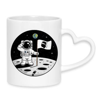 Norman Astronaut Normandy Pride Weltraumhumor - Tasse mit Herzhenkel - Weiß - Rechts