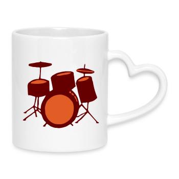 Batterie Crépuscule Rouge-Orange - Tasse mit Herzhenkel - Weiß - Rechts