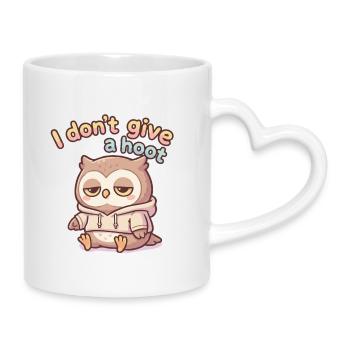 Lazy Owl Pullover Hoodie Saying - Mug with Heart-Shaped Handle - white - Right