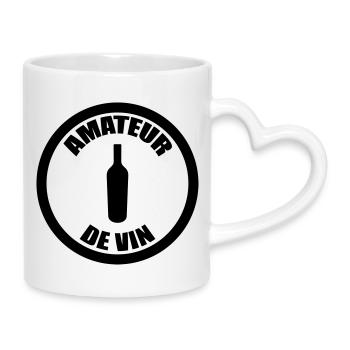 Wine / Alcohol Lover - Mug with Heart-Shaped Handle - white - Right