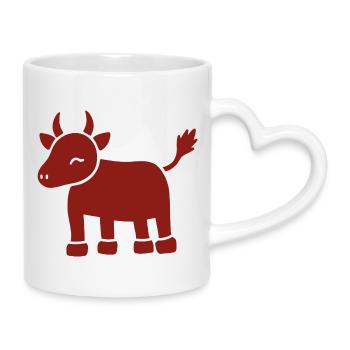 Ox Chinese Zodiac Sign - Mug with Heart-Shaped Handle - white - Right