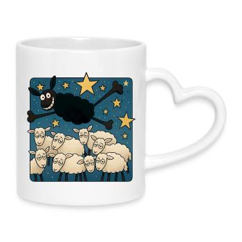 Black Sheep - Mug with Heart-Shaped Handle - white - Right