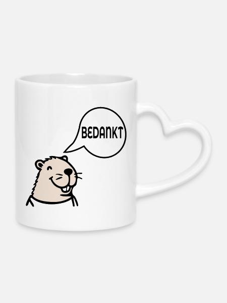 Capybara, danke - Tasse mit Herzhenkel - Weiß