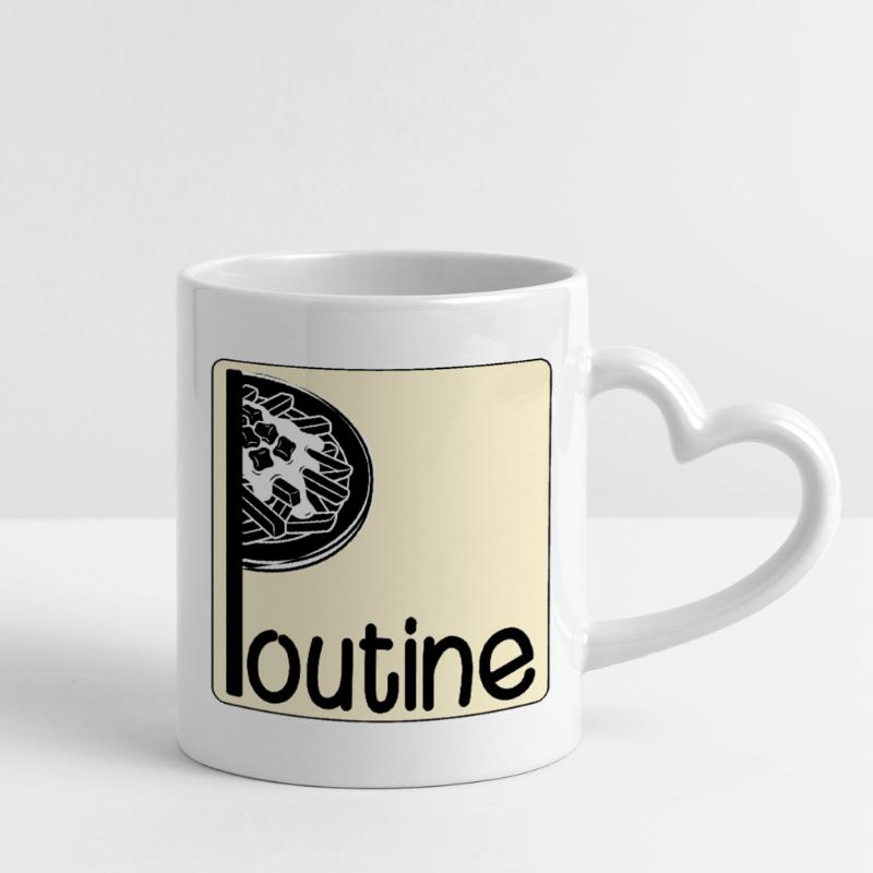 Poutine canadienne Mug avec anse en forme de cœur