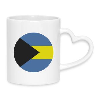 Drapeau rond des Bahamas - Mug avec anse en forme de cœur - blanc - Droite