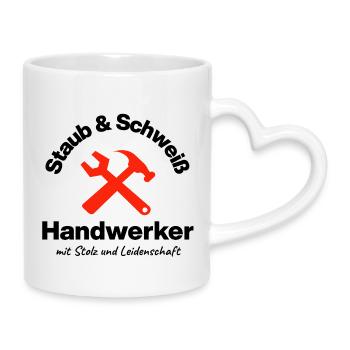 Poussière et sueur, véritable artisan, passion - Mug avec anse en forme de cœur - blanc - Droite