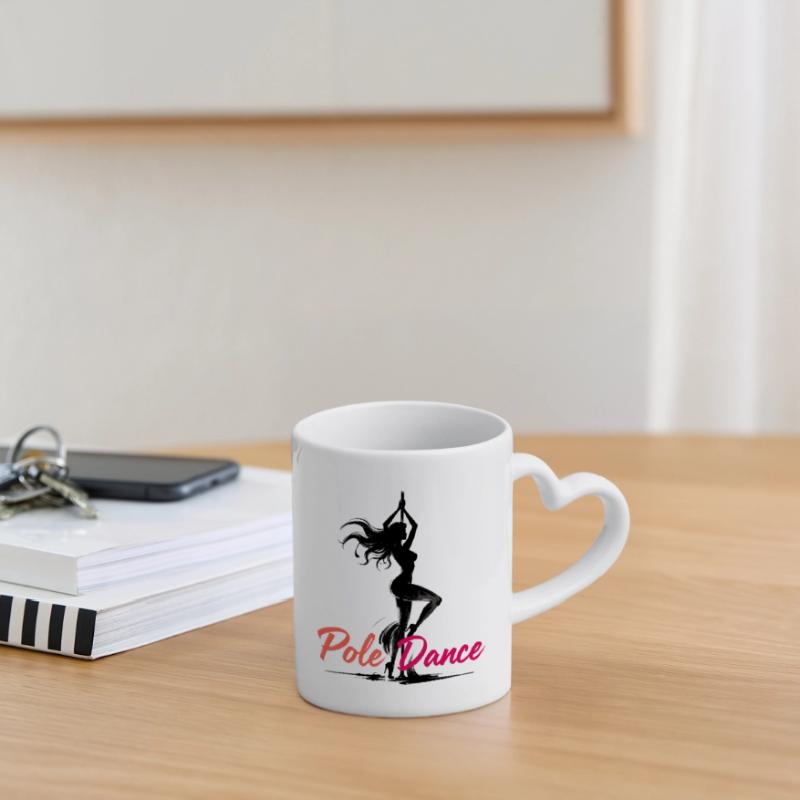 Pole Dance Pole Dancer Aesthetic Gift Mug with Heart-Shaped Handle
