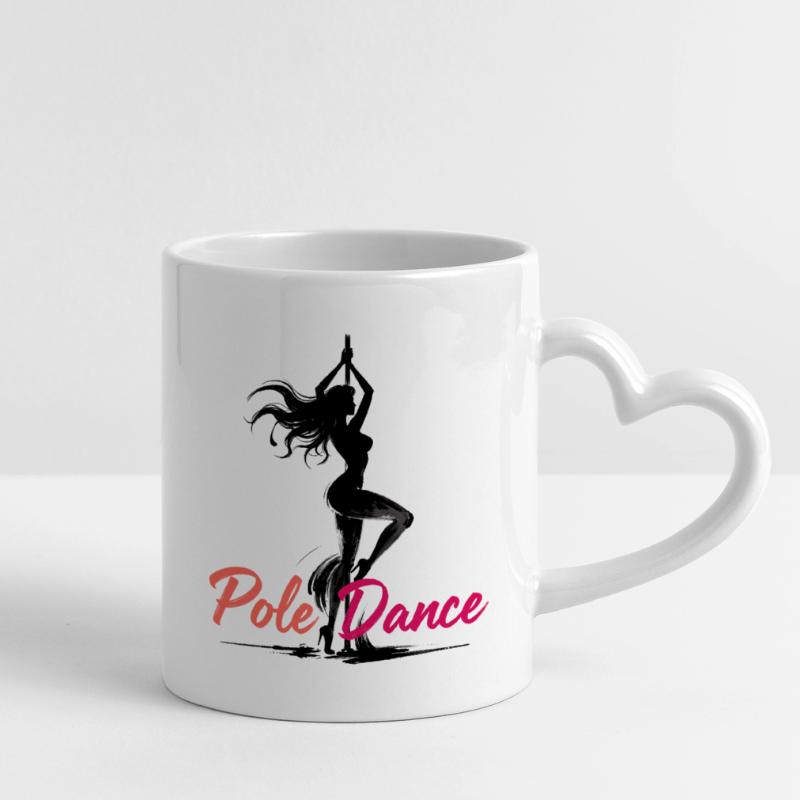 Pole Dance Pole Dancer Aesthetic Gift Mug with Heart-Shaped Handle