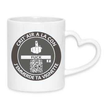Blöder Crit'air-Aufkleber - Tasse mit Herzhenkel - Weiß - Rechts