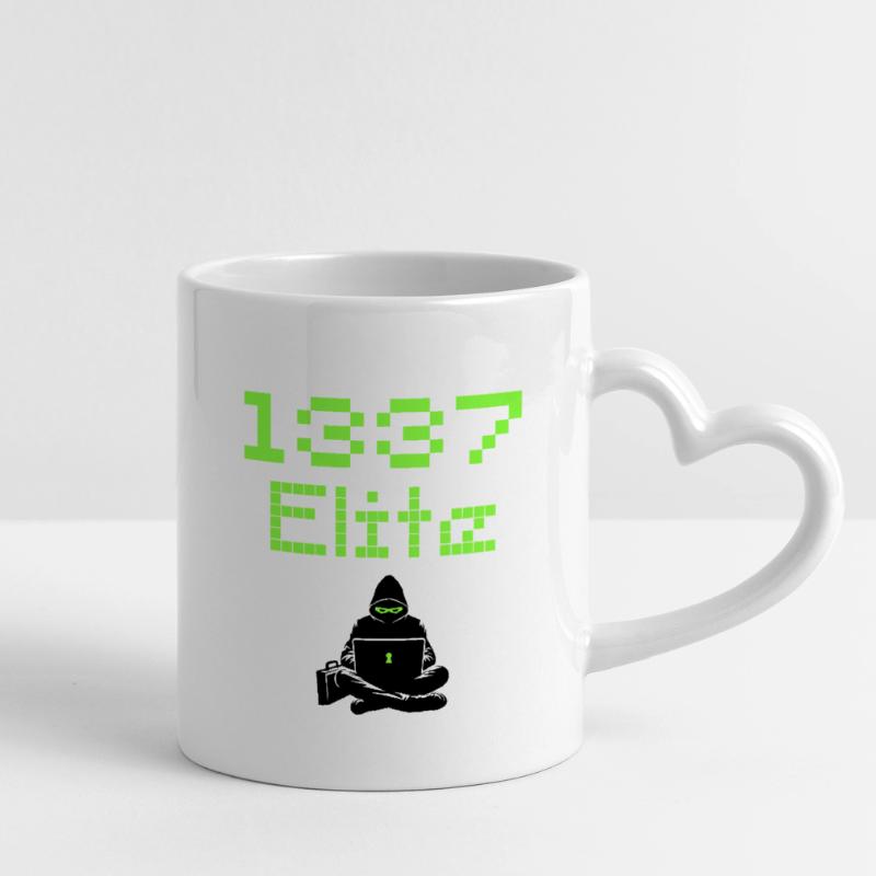 1337 Elite Hacker Squad, Leet Hacker Tasse mit Herzhenkel