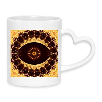 Solar Kaleidoscope Mandala - Mug with Heart-Shaped Handle - white - Right