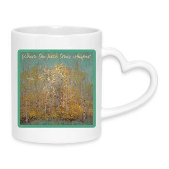 Wo die Birken flüstern - Tasse mit Herzhenkel - Weiß - Rechts