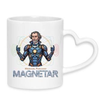 Faraday Magnetar in Rüstung - Tasse mit Herzhenkel - Weiß - Rechts