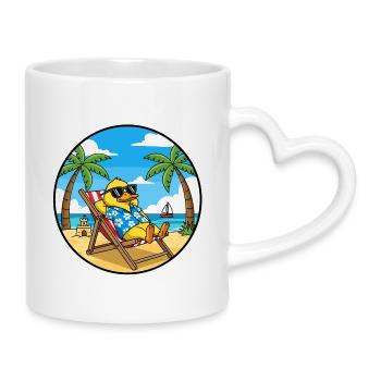 Cool Duck Beach Vacation Summer Vibes - Tasse mit Herzhenkel - Weiß - Rechts