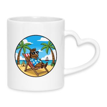 Cool Horse Beach Vacation Summer Vibes - Tasse mit Herzhenkel - Weiß - Rechts