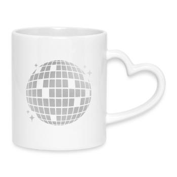 Disco Ball Mosaic Shine - Mug with Heart-Shaped Handle - white - Right