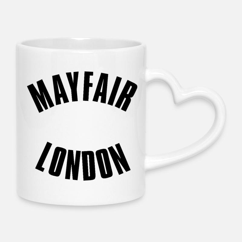 Mayfair London Emblem - Mug with Heart-Shaped Handle - white