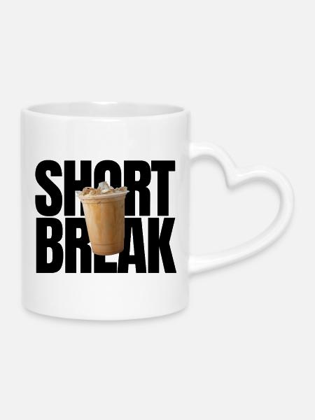 Short Break - Mug with Heart-Shaped Handle - white
