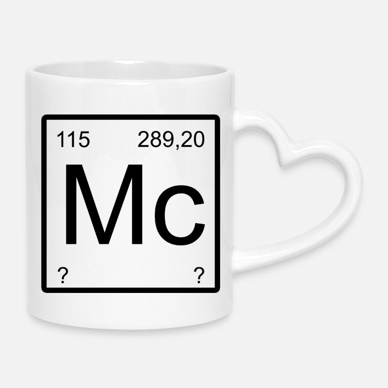 Moscovium Minimal Element Block - Tasse mit Herzhenkel - Weiß
