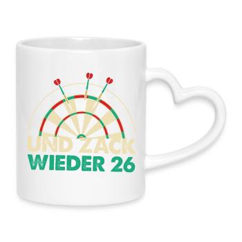 Et Zack encore 26 Conception de la planche de fléchettes - Mug avec anse en forme de cœur - blanc - Droite