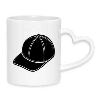 Rap cap - Mug with Heart-Shaped Handle - white - Right