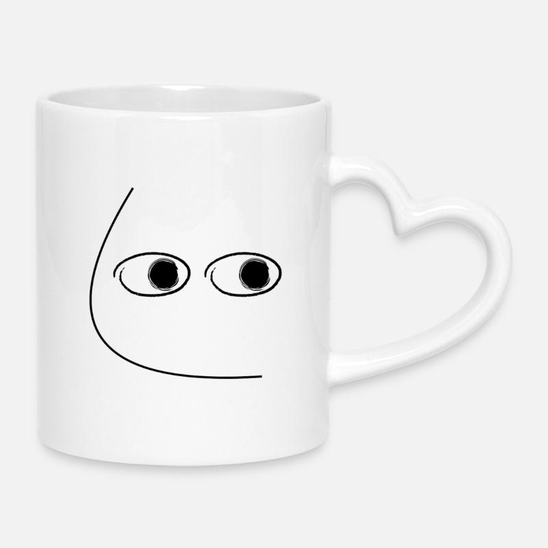 SideEye - Mug with Heart-Shaped Handle - white