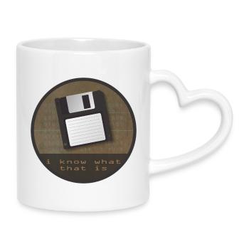 floppy disk - Mug with Heart-Shaped Handle - white - Right