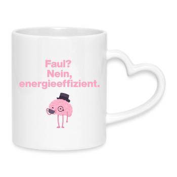 PARESSEUX ? Non, économe en énergie ! - Mug avec anse en forme de cœur - blanc - Droite