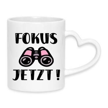 Fernglas Fokus - Tasse mit Herzhenkel - Weiß - Rechts
