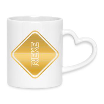 First name Rieke - Mug with Heart-Shaped Handle - white - Right